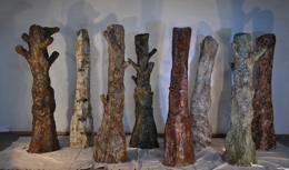 LES ARBRES - PLATRE SUR ARMATURE FER, PEINT LES ARBRES - PLATRE SUR ARMATURE FER, PEINT